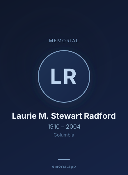 Memorial portrait of Laurie M. Stewart Radford