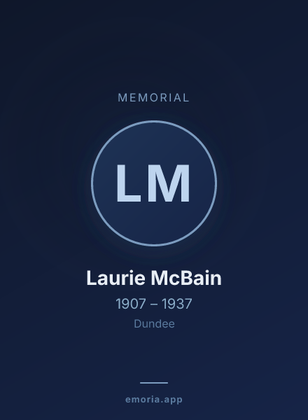 Memorial portrait of Laurie McBain