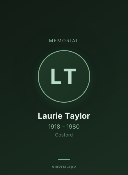 Memorial portrait of Laurie Taylor