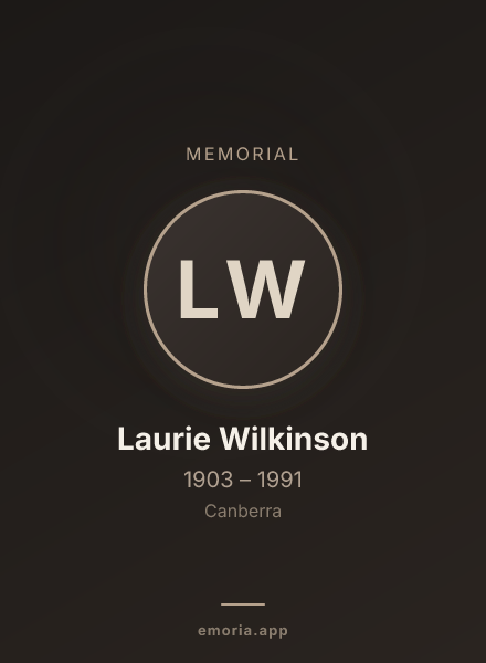 Memorial portrait of Laurie Wilkinson
