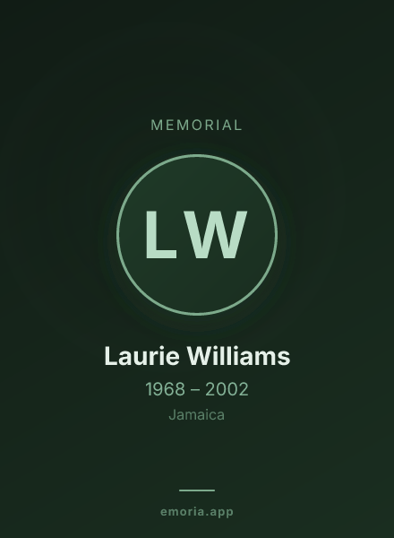 Memorial portrait of Laurie Williams