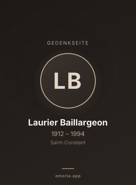 Gedenkportrait von Laurier Baillargeon