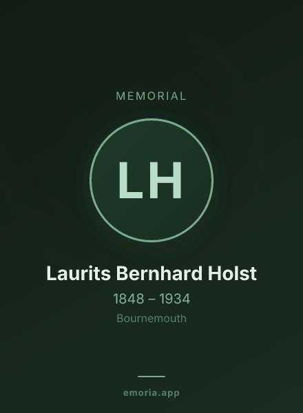 Memorial portrait of Laurits Bernhard Holst