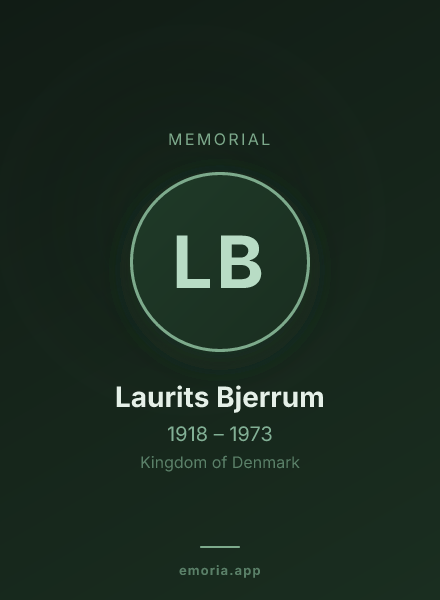 Memorial portrait of Laurits Bjerrum
