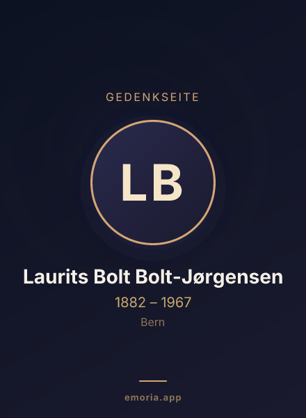 Gedenkportrait von Laurits Bolt Bolt-Jørgensen