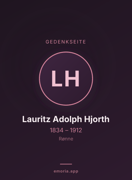 Gedenkportrait von Lauritz Adolph Hjorth