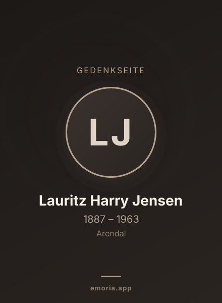 Gedenkportrait von Lauritz Harry Jensen