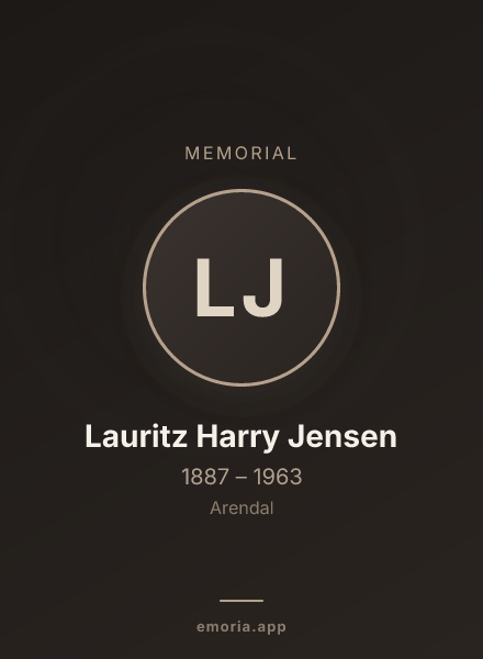 Memorial portrait of Lauritz Harry Jensen