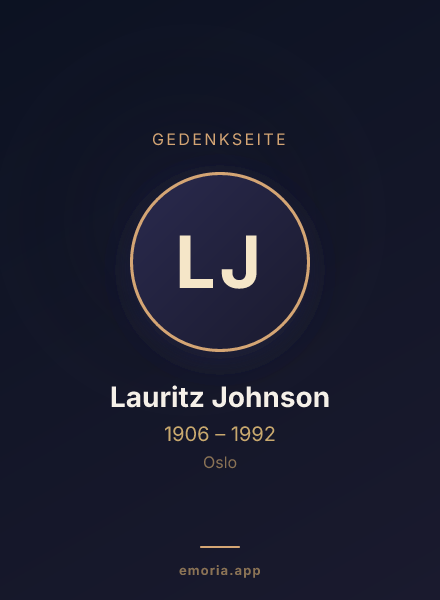 Gedenkportrait von Lauritz Johnson