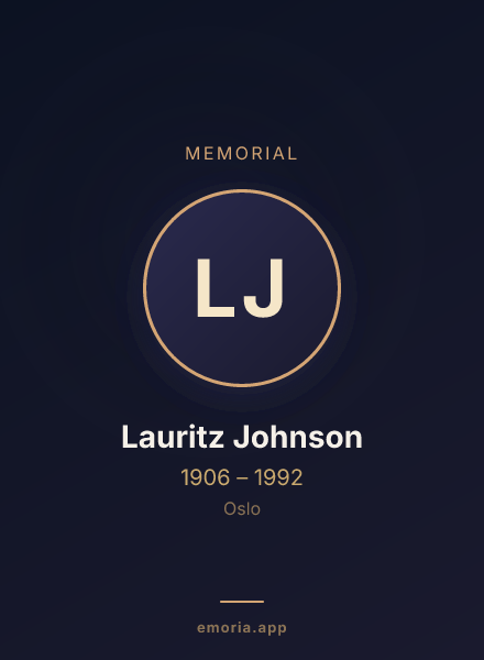 Memorial portrait of Lauritz Johnson