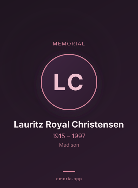 Memorial portrait of Lauritz Royal Christensen
