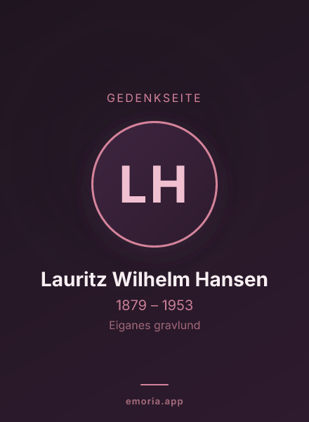 Gedenkportrait von Lauritz Wilhelm Hansen