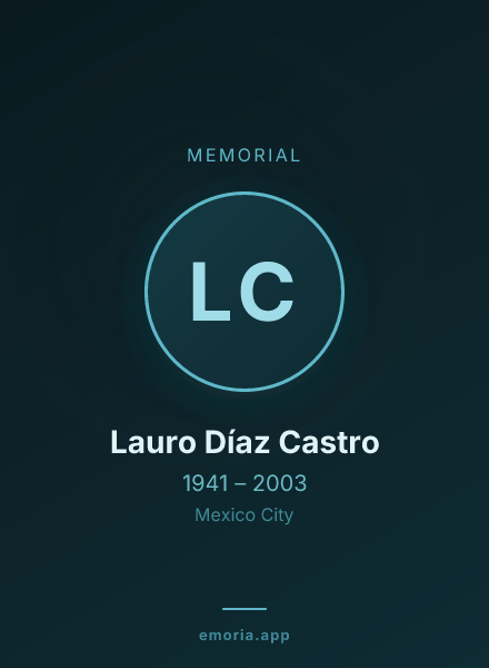 Memorial portrait of Lauro Díaz Castro