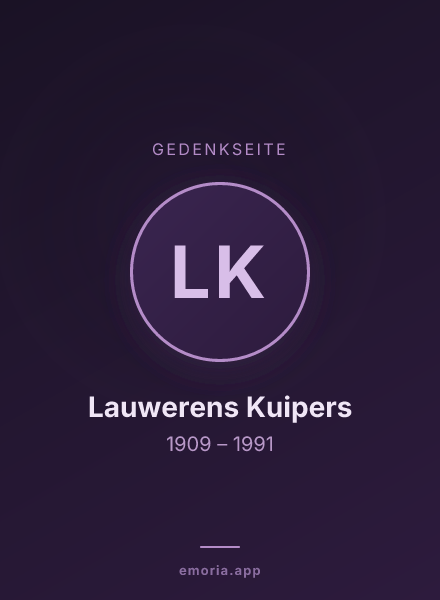 Gedenkportrait von Lauwerens Kuipers