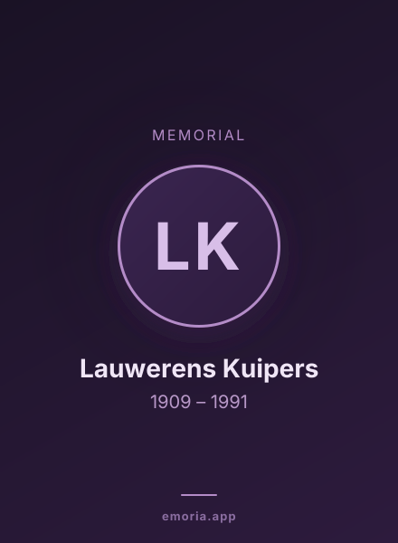 Memorial portrait of Lauwerens Kuipers
