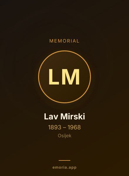 Memorial portrait of Lav Mirski