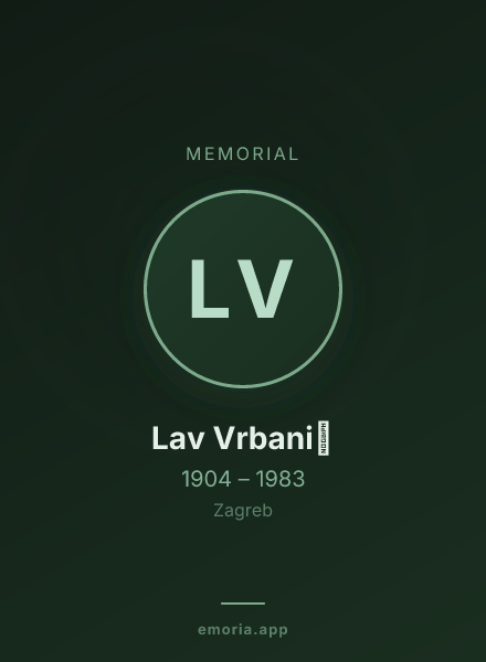 Memorial portrait of Lav Vrbanić