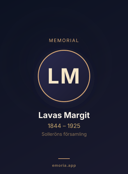 Memorial portrait of Lavas Margit