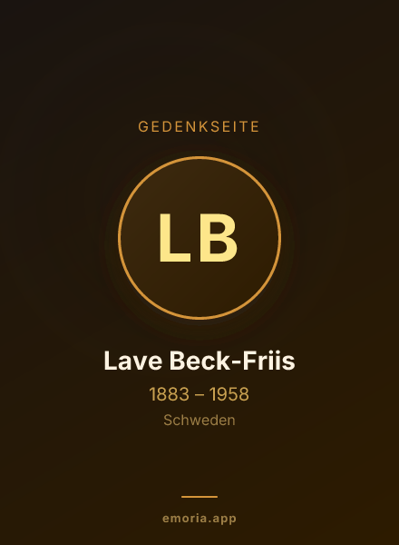 Gedenkportrait von Lave Beck-Friis