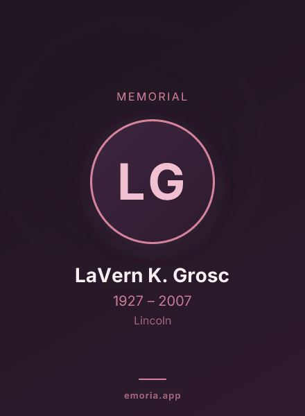 Memorial portrait of LaVern K. Grosc