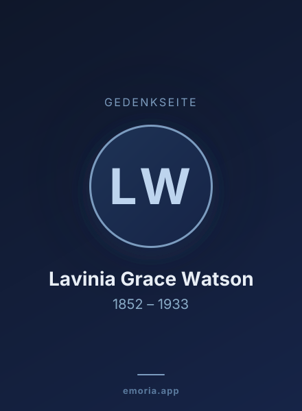 Gedenkportrait von Lavinia Grace Watson