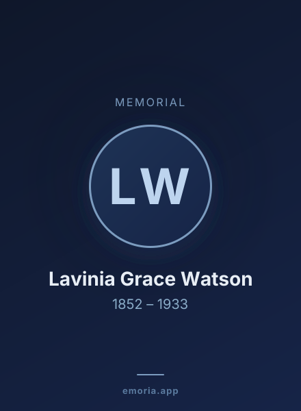 Memorial portrait of Lavinia Grace Watson