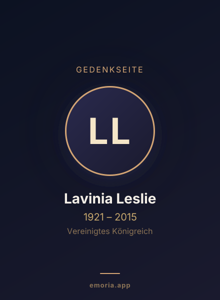 Gedenkportrait von Lavinia Leslie
