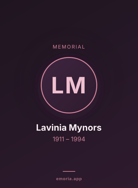 Memorial portrait of Lavinia Mynors