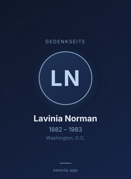 Gedenkportrait von Lavinia Norman