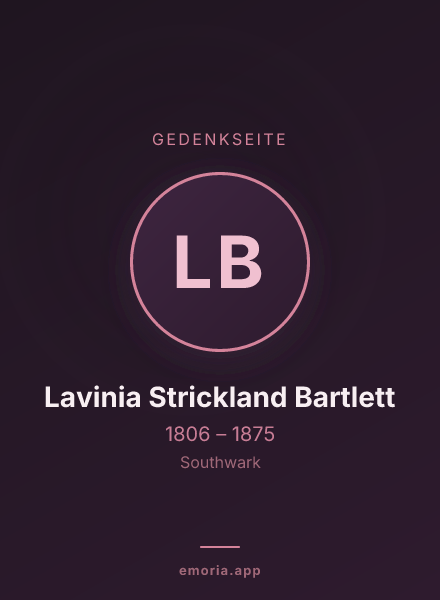 Gedenkportrait von Lavinia Strickland Bartlett