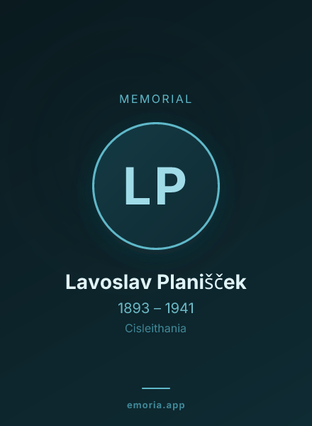 Memorial portrait of Lavoslav Planišček