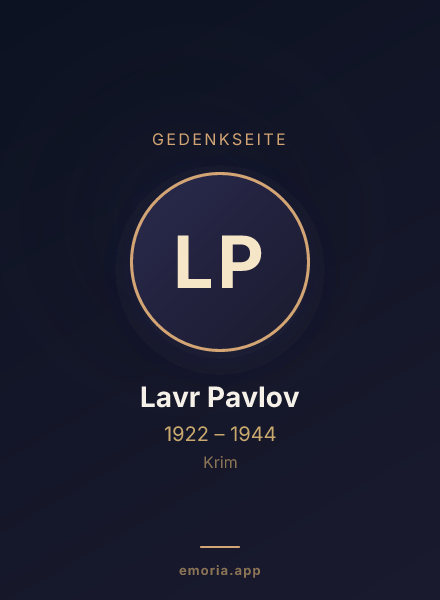 Gedenkportrait von Lavr Pavlov