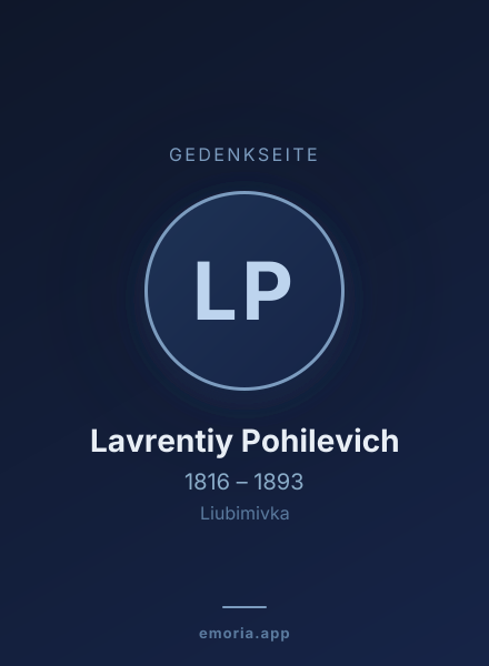 Gedenkportrait von Lavrentiy Pohilevich