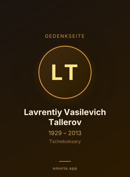 Gedenkportrait von Lavrentiy Vasilevich Tallerov