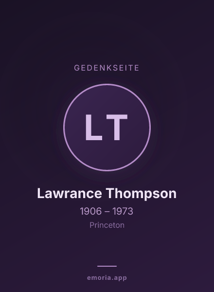 Gedenkportrait von Lawrance Thompson