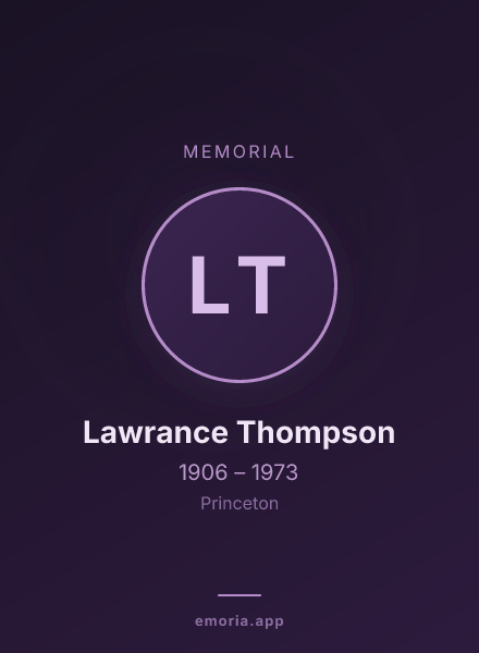 Memorial portrait of Lawrance Thompson
