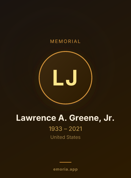 Memorial portrait of Lawrence A. Greene, Jr.