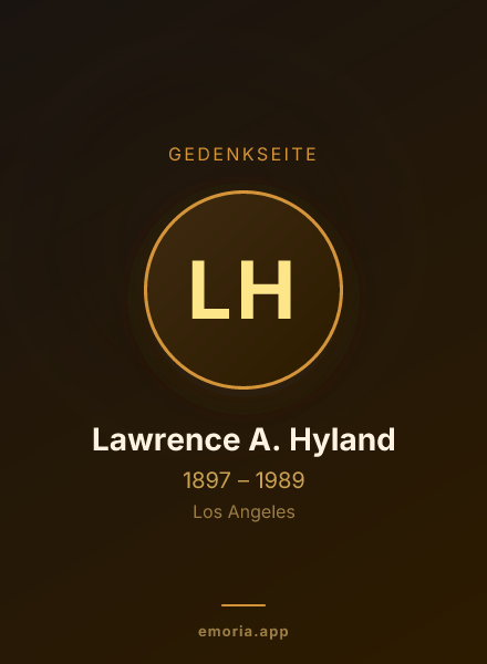 Gedenkportrait von Lawrence A. Hyland