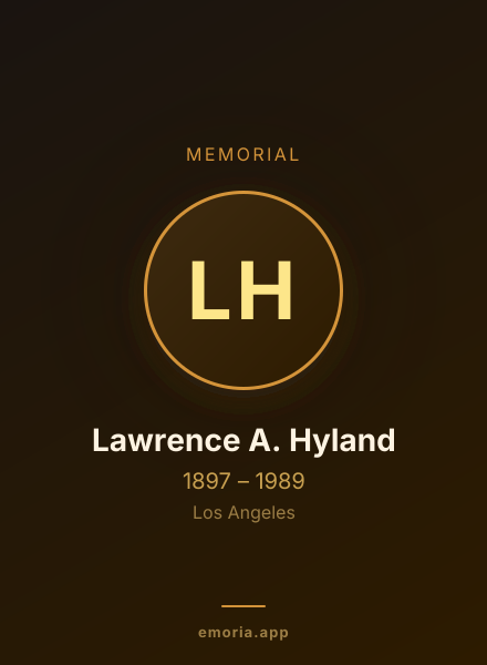 Memorial portrait of Lawrence A. Hyland