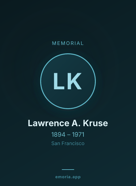 Memorial portrait of Lawrence A. Kruse