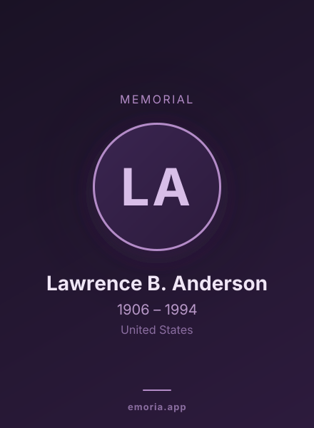 Memorial portrait of Lawrence B. Anderson