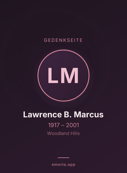 Gedenkportrait von Lawrence B. Marcus