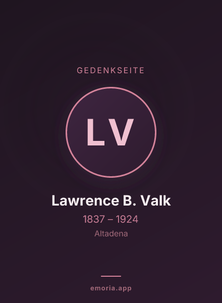 Gedenkportrait von Lawrence B. Valk