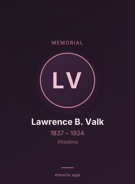 Memorial portrait of Lawrence B. Valk
