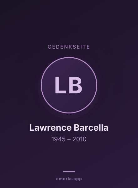 Gedenkportrait von Lawrence Barcella