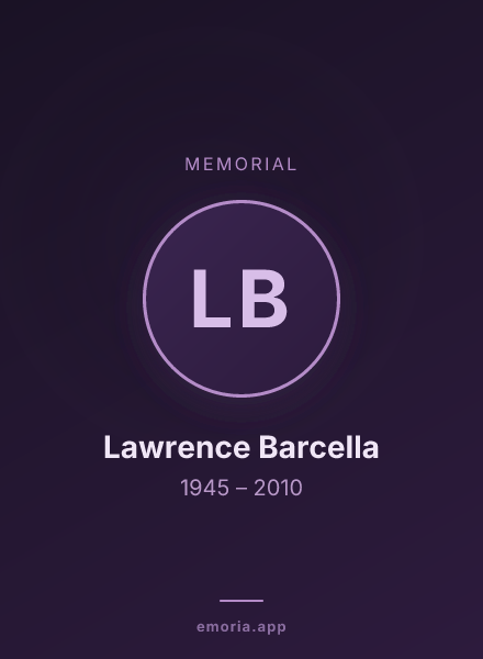 Memorial portrait of Lawrence Barcella
