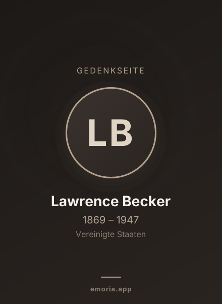 Gedenkportrait von Lawrence Becker