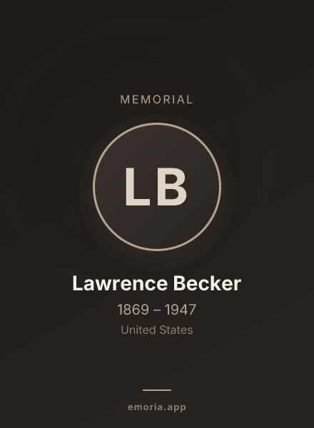 Memorial portrait of Lawrence Becker