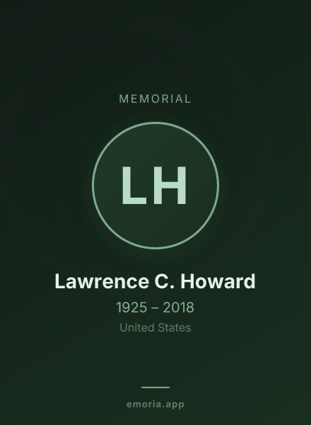 Memorial portrait of Lawrence C. Howard
