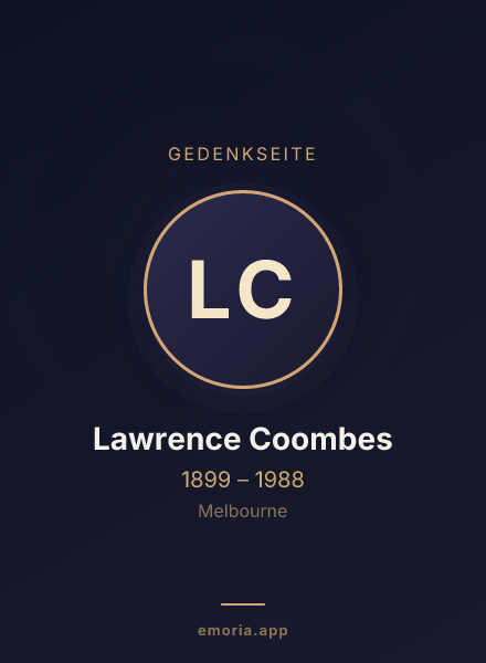 Gedenkportrait von Lawrence Coombes